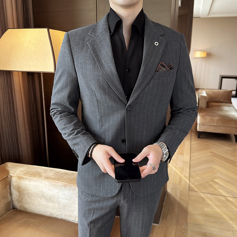 秋冬西服套装正装休闲新郎婚礼西装两件套A207-LJT820-P210,男装西服,电商A207