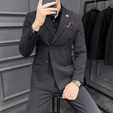 英伦风双排扣西装套装两件套新郎礼服A207-LJT36-P175大码加价，男装西服套装，电商A207