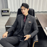 英伦风双排扣西装套装三件套新郎礼服西服A470-TZ36-P220大码加价，男装西服套装，电商A207