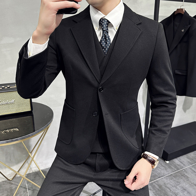 秋冬高级感星空毛呢西服两件套一粒扣正装西装A207-LJT821-P170，男装西服套装，电商A207