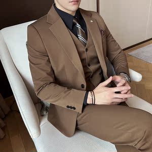 秋冬西服套装男商务休闲正装礼服婚礼西服三件套A207-DX801-P125图片