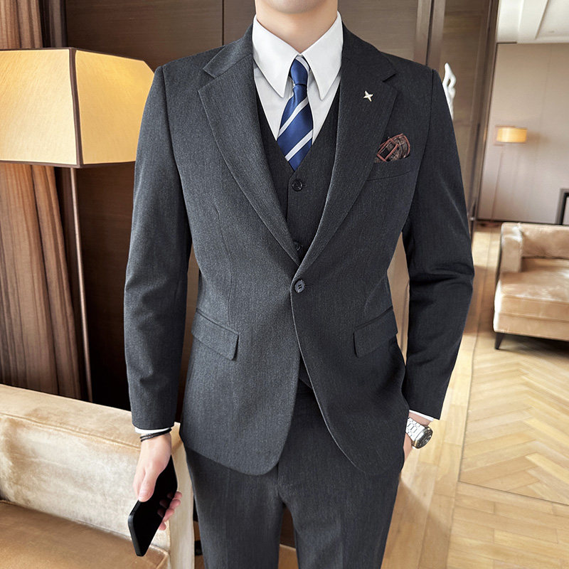 秋冬西服套装男商务休闲正装礼服婚礼西服三件套A207-TZ801-P235,男装西服套装,电商A207