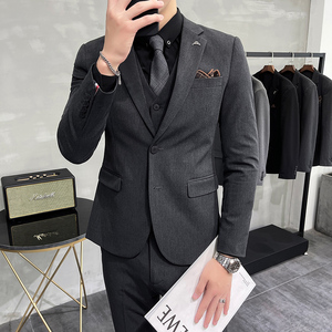 西服套装男英伦韩版修身两粒扣西装三件套商务A207-TZ817-P235图片