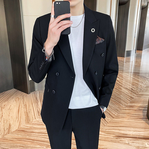 西服套装男英伦韩版修身西装两件套商务A470-LJT36-P175大码加价图片