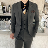 西装套装男英伦风韩版修身三件套商务西服A470-TZ26-P220大码加价，男装西服套装，电商A207