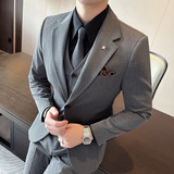 秋冬西服套装男商务休闲正装礼服婚礼西服三件套A207-TZ801-P235，男装西服套装，电商A207