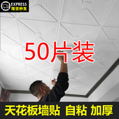 墙纸自粘天花板贴纸3d立体墙贴防水防潮背景墙面装 饰卧室棚顶壁纸