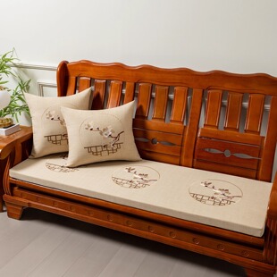 中式家具坐垫老式实木沙发垫刺绣海绵垫定制红木椅子座垫冬夏两用