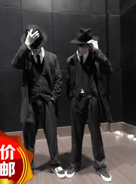 Popping机械舞boogaloo 西服Lockin表演加长POPPIN西装FUNKY外套