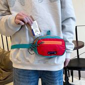 2025新款 男女户外街拍小腰包学生百搭撞色手机包斜挎休闲耐用胸包