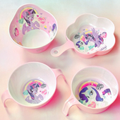 五和儿童碗小马宝莉卡通勺子宝宝吃饭碗防摔可爱叉子儿童专用餐具