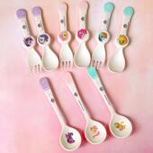 五和小马宝莉儿童勺叉子不伤嘴卡通可爱宝宝专用辅食长柄汤勺餐具