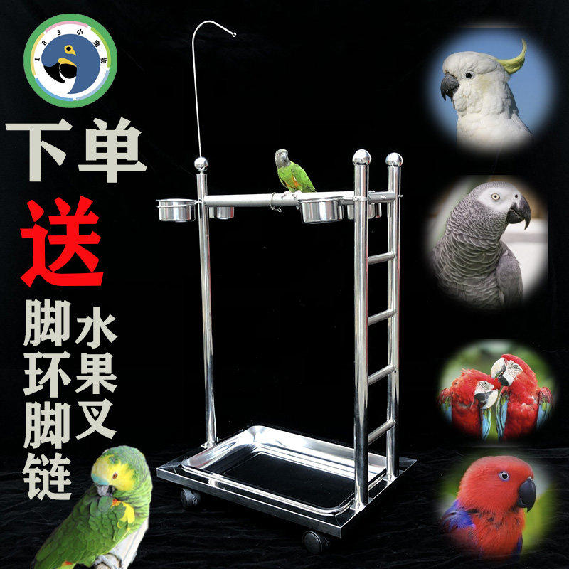 中大型鸟类宠物不锈钢站架 可升降观赏鸟架 梯子架设计鸟禽用具