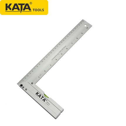 锴达 KATA 铝合金钢角尺直角尺90度带水平双面刻度木工尺KT33603