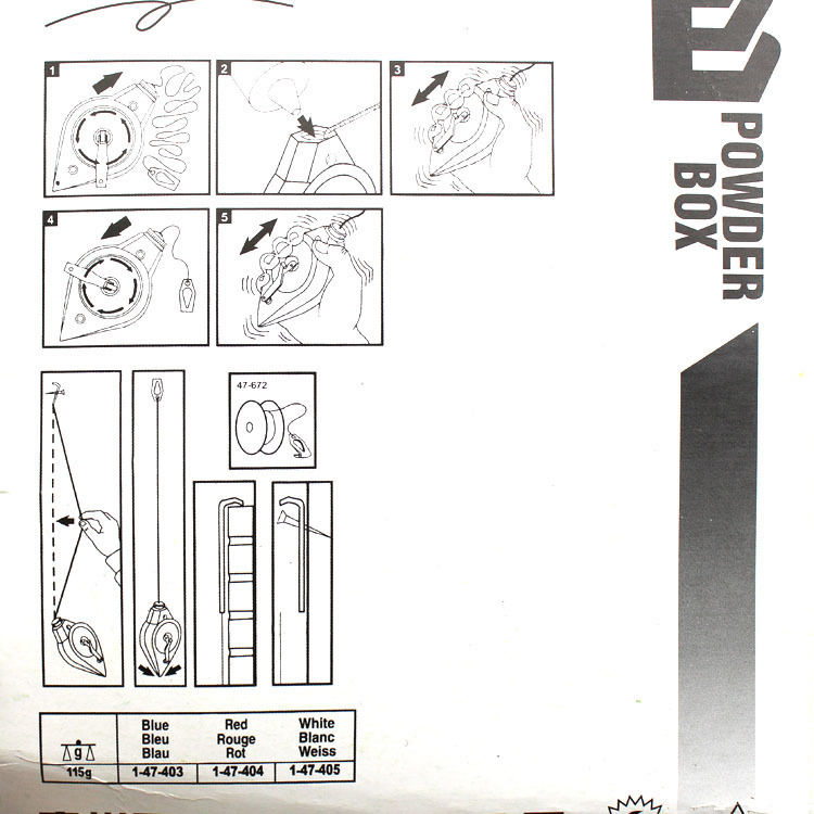 Berry Lion 工具轻巧型粉线盒 墨斗带粉末 3件套 木工粉末打线器