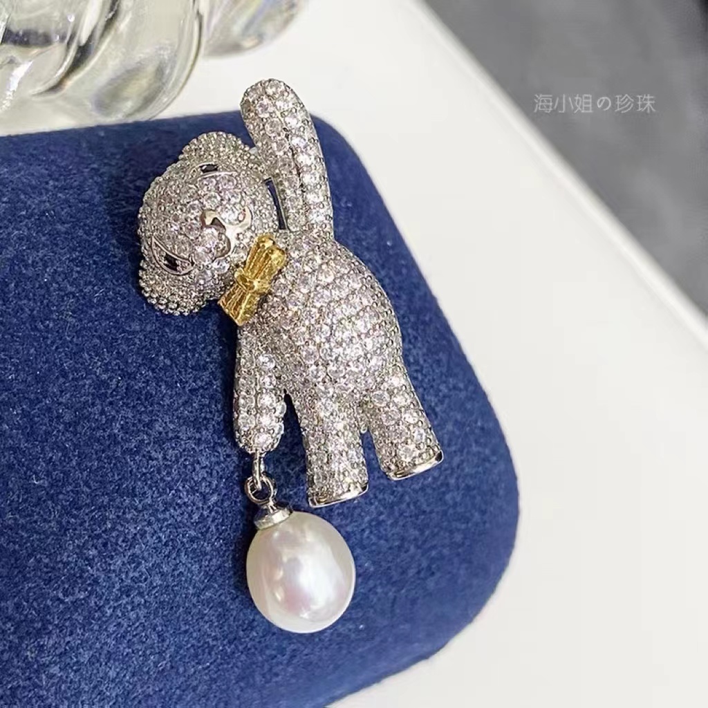 小姐气球淡水服饰别针卡通熊珍珠