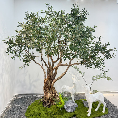 仿真橄榄树特大型落地生绿植室内外景观装饰橱窗造景假树北欧风格