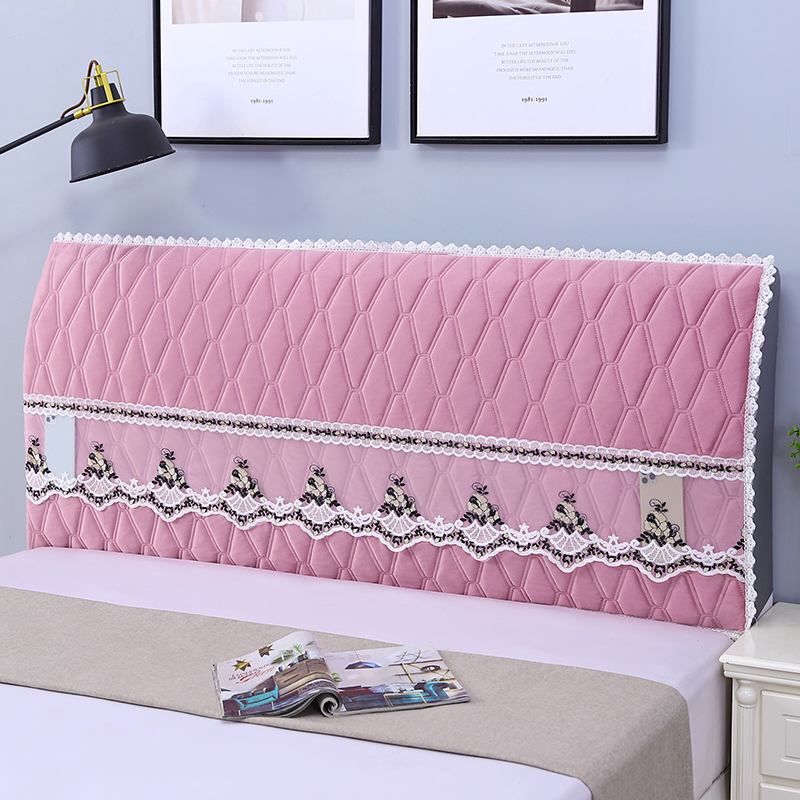 加厚床头罩弧形木床靠背软包全包四季通用简约大方绒床头防尘罩套