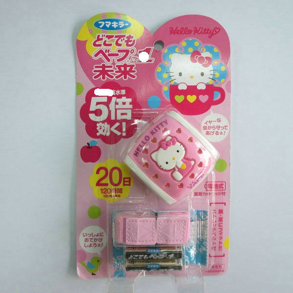 日本VAPE儿童驱蚊器 安全有效婴儿 户外露营kitty 手表含电池药片