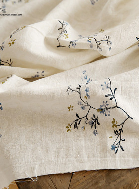 布悟提花中国风古风青花棉布旗袍汉服手工DIY衣服布料连衣裙面料