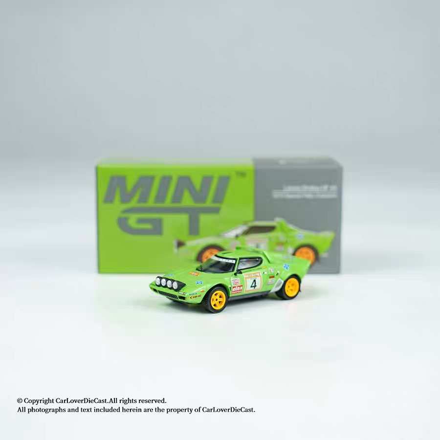 MINIGT 1:64 #1050 蓝旗亚 Stratos HF#4 绿色 合金汽车模型