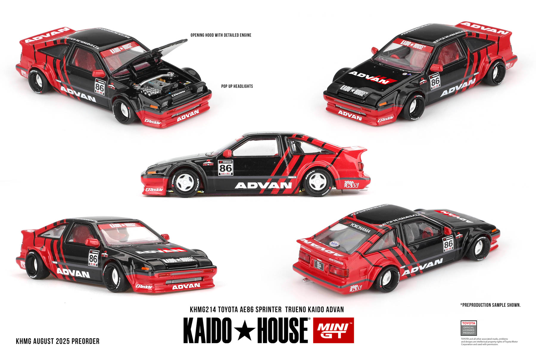 kaido house 1:64 #214 丰田 AE86 Sprinter Trueno ADVAN 车模