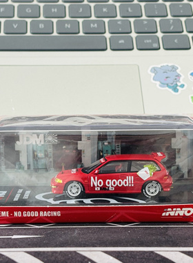 INNO 1:64 本田思域civic EF9红色 NO GOOD 合金汽车模型