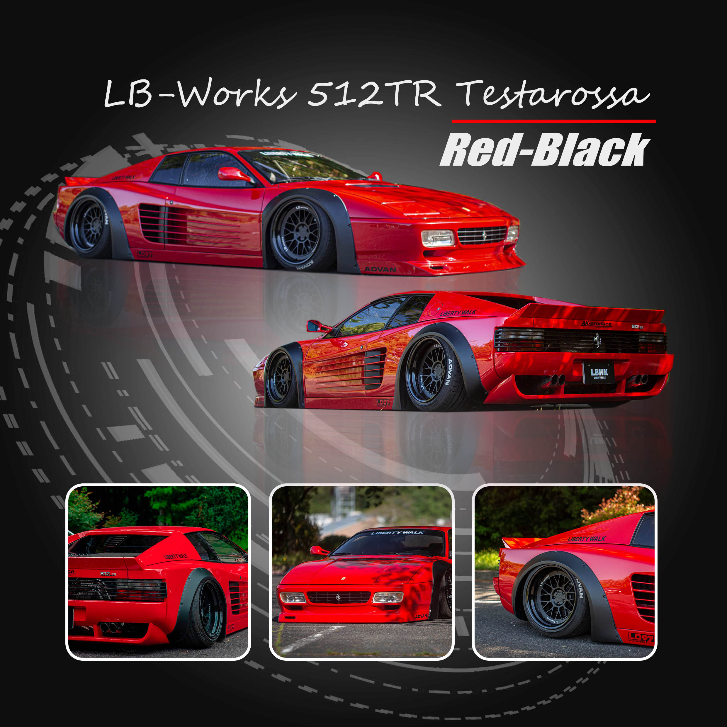 Star Model 1:64法拉利Testarossa特斯塔罗萨LB宽体改装合金车模