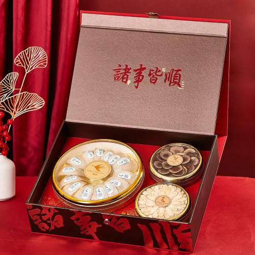 节日送礼三拼燕窝滋补品包装盒双拼多拼高丽参元贝海参礼品盒空盒