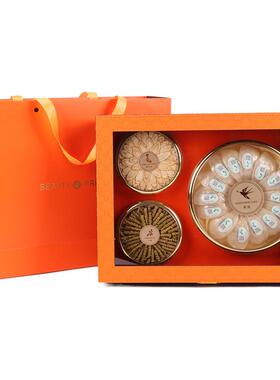 通用开窗橙色燕窝石斛西洋参包装盒双拼三拼五拼鹿茸片滋补品礼盒