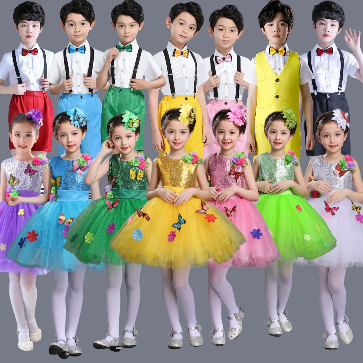 六一虫儿飞表演服儿童蝴蝶演出服装幸福的小种子演出服小孩蓬蓬裙
