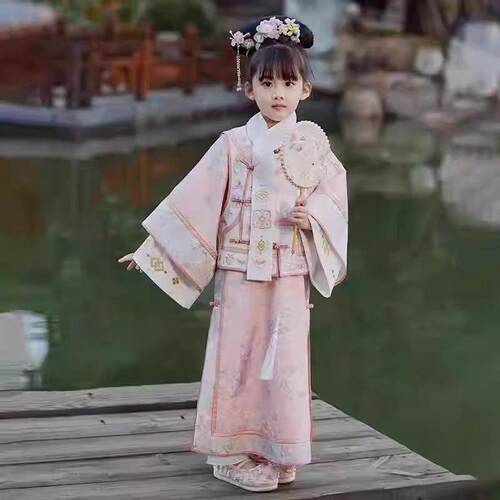 清朝满族中国风旗袍儿童汉服