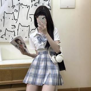 PINOPOCKET口袋商店【蓝莓酸奶】全涤jk制服百褶裙+同格平角领结
