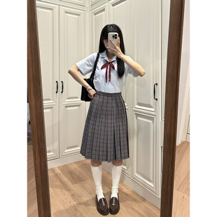 同格平角领结 TR面料JK制服裙 PINOPOCKET口袋商店 QD红