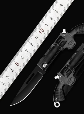 高硬度折叠刀锋利水果刀便携拆快递小刀迷你随身不锈钢刀黑色野外