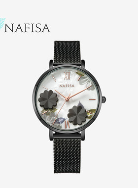 Nafisa原创手表金属表带女款手表梨花设计石英手表小红书小众手表