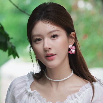 许我耀眼许妍赵露思同款穿搭耳环花形耳钉大气高级感少女学生