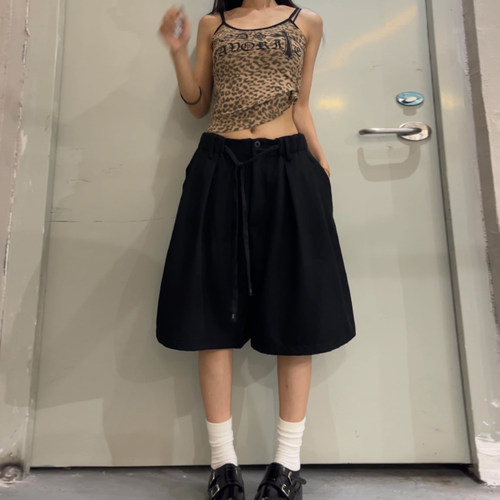 夏季薄款高腰阔腿显瘦七分裤女