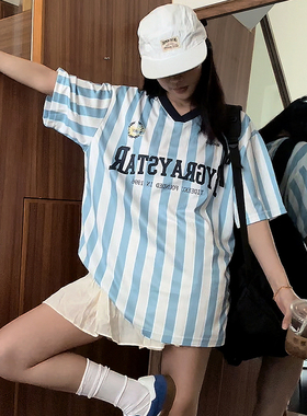 Double D美式街头风复古足球男女速干少女运动短袖球衣情侣T恤潮