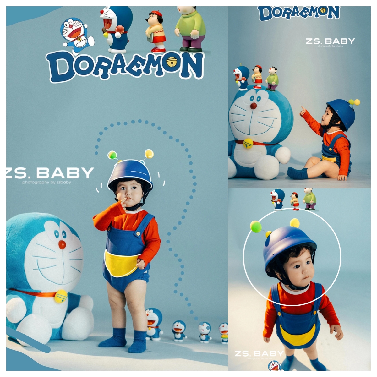 儿童摄影服装哆啦A梦机器猫主题服装道具影楼拍摄道具周岁宝宝照