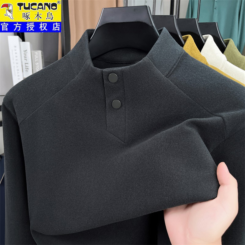 啄木鸟德绒长袖t恤男士秋衣