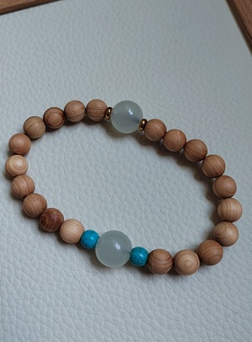 天然檀香木手串手链简约文玩珠串佛珠礼物手链女