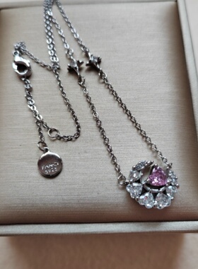 925银幻梦心月项链女轻奢小众爱心粉钻星月锁骨链饰品设计感配饰