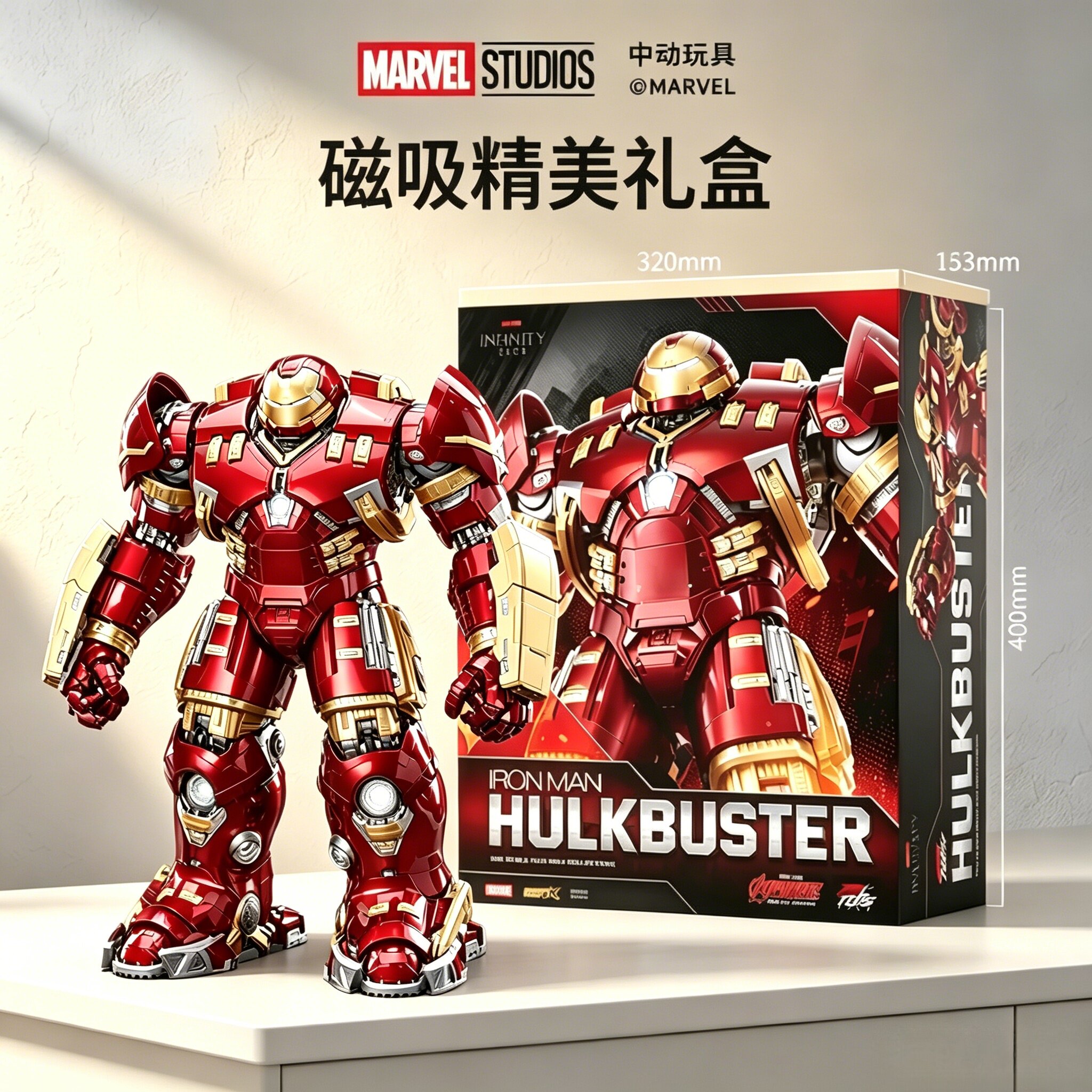 中动玩具MK44反浩克装甲漫威正版钢铁侠手办超可动模型摆件复仇者