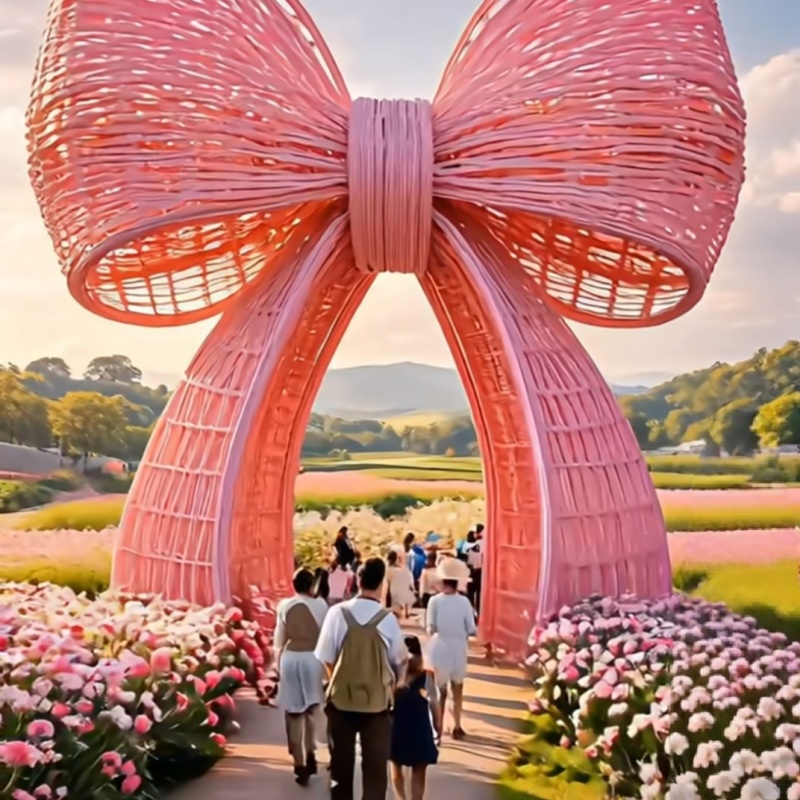 藤编工艺品造型藤编大型蝴蝶摆件雕塑结景观网红拍照打卡景区景观