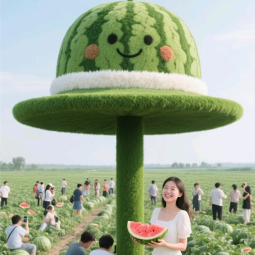 绿雕工艺品制作厂家户外景区仿真水果造型绿雕凉亭网红打卡装置