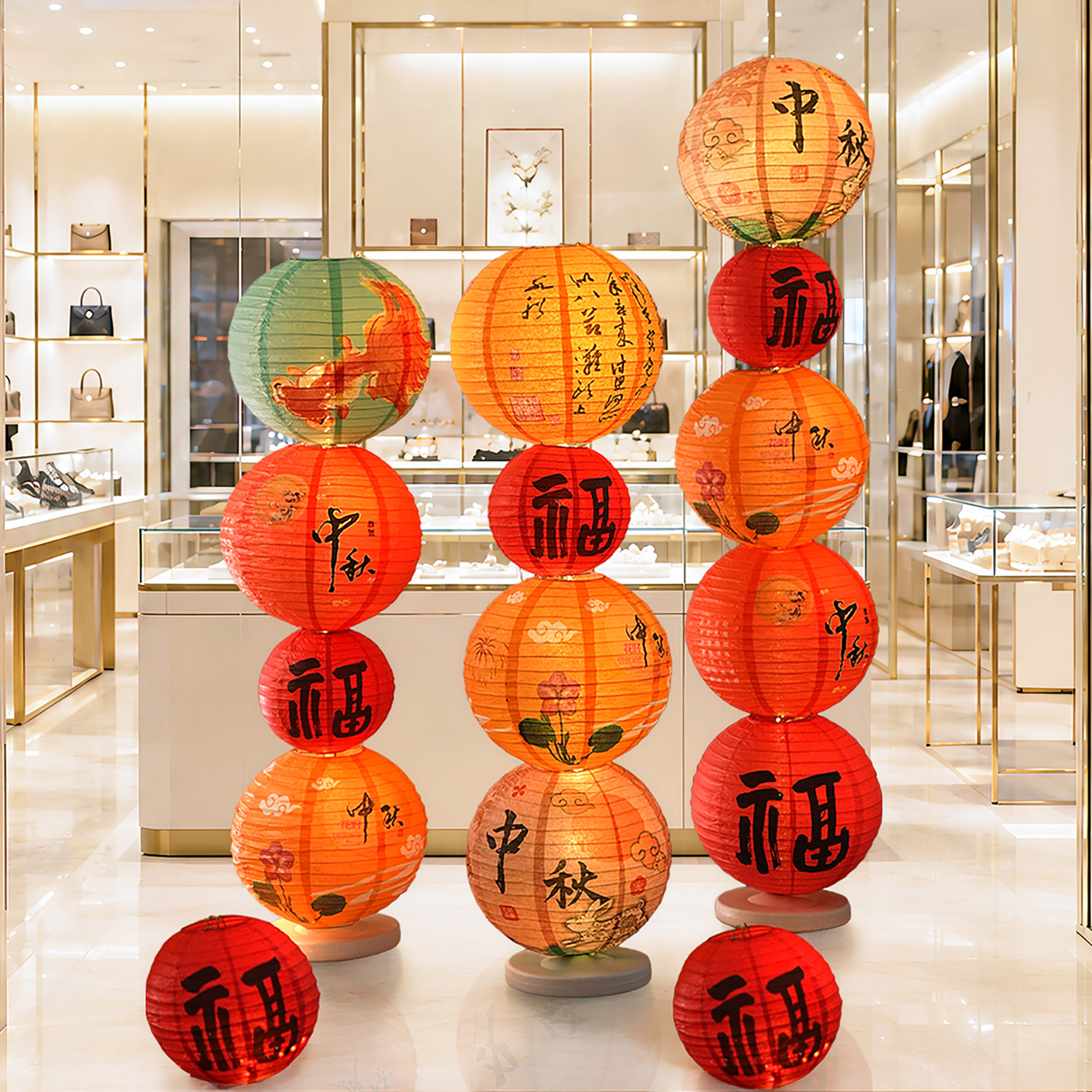 中秋节氛围灯笼摆件发光灯笼图片