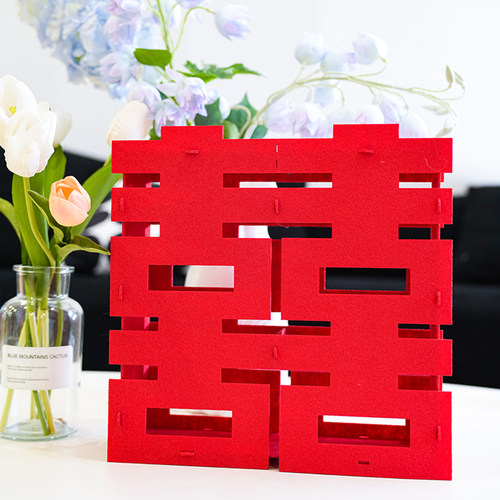 立体喜字结婚专用无纺布摆件