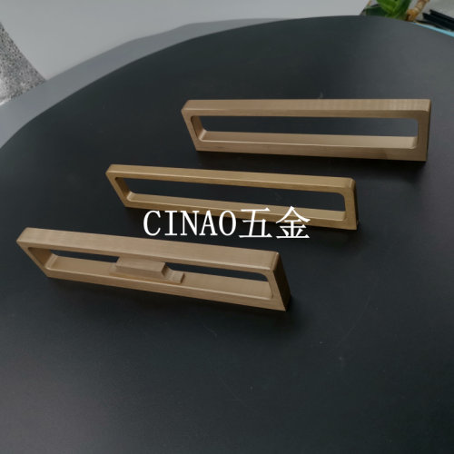 拉丝铜拉手极简窄边框玻璃移门