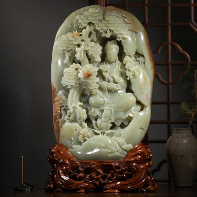 定制玉器摆件五德和田玉山子